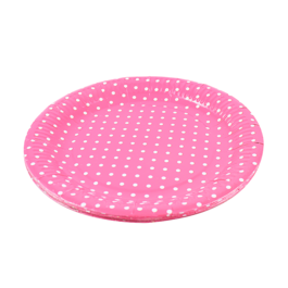 PARTY PAPIER-TELLER MIT POLKA DOTS - ROSA