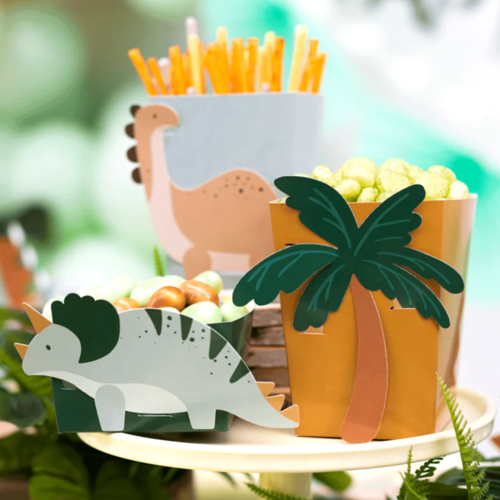 PARTYDECO PAPIER-SNACKBOXEN - DINOSAURIER