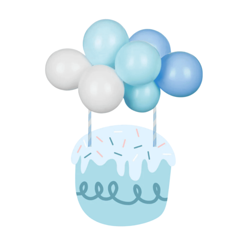 PARTYDECO LUFTBALLON-TORTEN TOPPER - BLAU