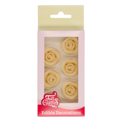 [MHD] FUNCAKES MARZIPAN DEKORATIONEN - WEISSE ROSEN