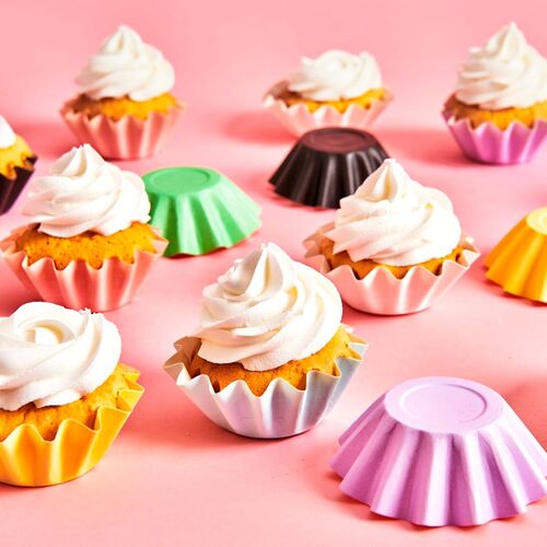 FUNCAKES  "BLOOM" CUPCAKES EINWEGFORMEN - PASTELL GELB