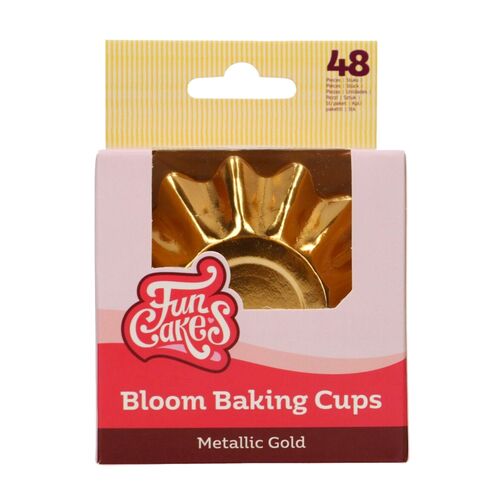 FUNCAKES  "BLOOM" CUPCAKES EINWEGFORMEN - METALLISCH GOLD