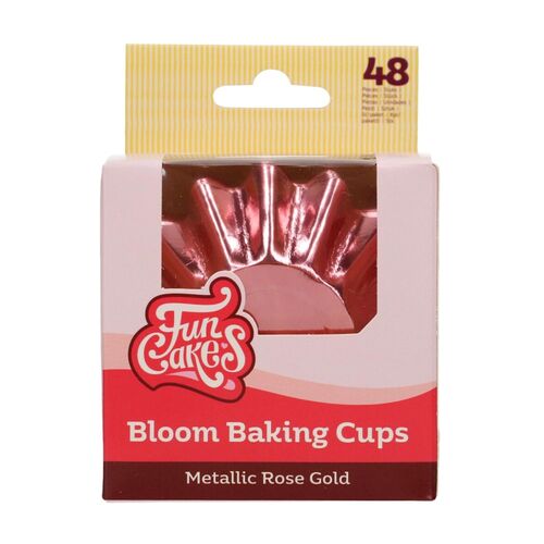 FUNCAKES  "BLOOM" CUPCAKES EINWEGFORMEN - METALLISCH ROSE GOLD