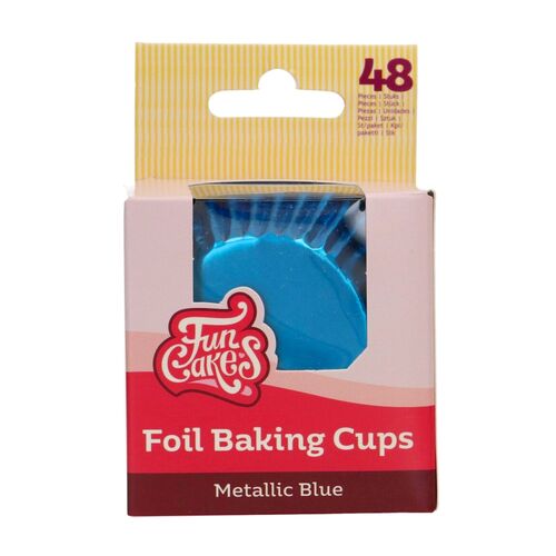 FUNCAKES "FOIL" CUPCAKE EINWEGFORMEN - METALLISCH BLAU