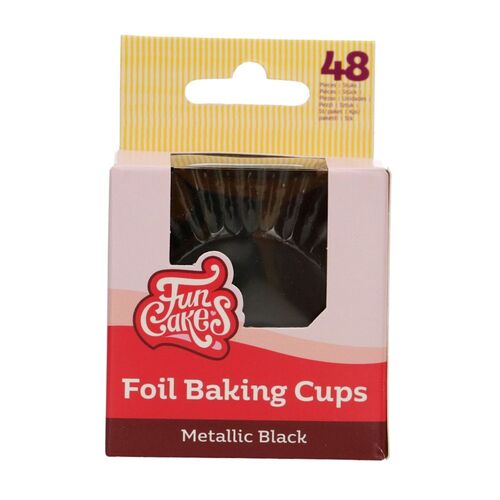 FUNCAKES "FOIL" CUPCAKE EINWEGFORMEN - METALLISCH SCHWARZ