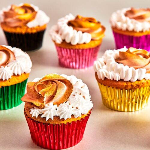 FUNCAKES "FOIL" CUPCAKE EINWEGFORMEN - METALLISCH ROT