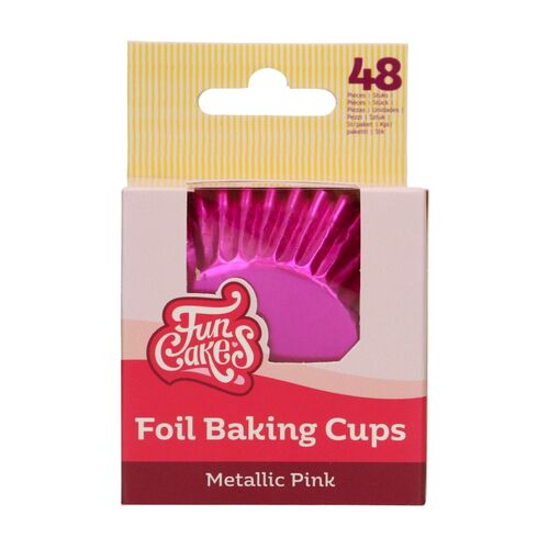 FUNCAKES "FOIL" CUPCAKE EINWEGFORMEN - METALLISCH ROSA