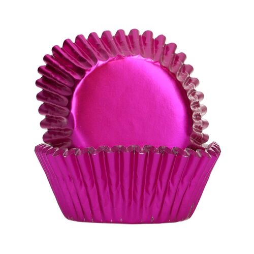 FUNCAKES "FOIL" CUPCAKE EINWEGFORMEN - METALLISCH ROSA