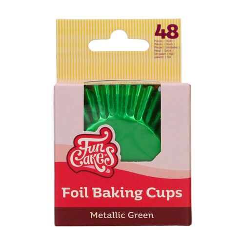 FUNCAKES "FOIL" CUPCAKE EINWEGFORMEN - METALLISCH GRÜN