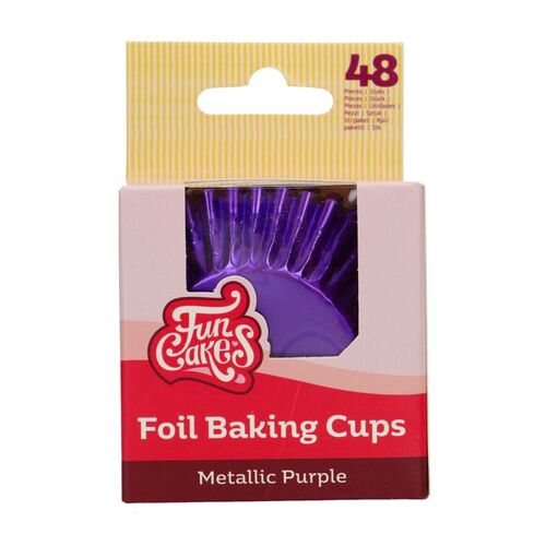 FUNCAKES "FOIL" CUPCAKE EINWEGFORMEN - METALLISCH LILA