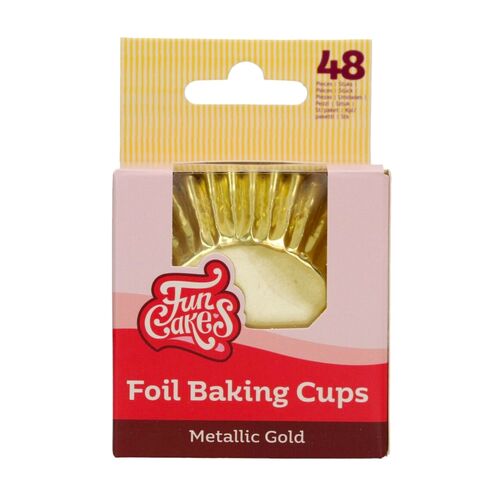 FUNCAKES "FOIL" CUPCAKE EINWEGFORMEN - METALLISCH GOLD