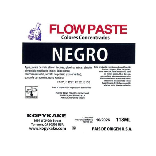 KOPYKAKE "FLOW PASTE" GEL-LEBENSMITTELFARBE - SCHWARZ 118 ML