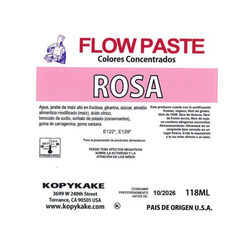 KOPYKAKE "FLOW PASTE" GEL-LEBENSMITTELFARBE - ROSA 118 ML