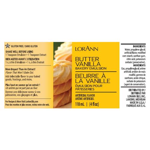 LORANN BÄCKEREI EMULSION -  BUTTER VANILLE /  BUTTER VANILLA (118 ML)