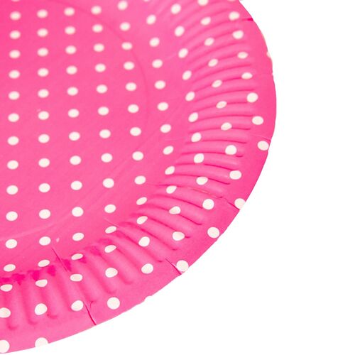 PARTY PAPIER-TELLER MIT POLKA DOTS - ROSA