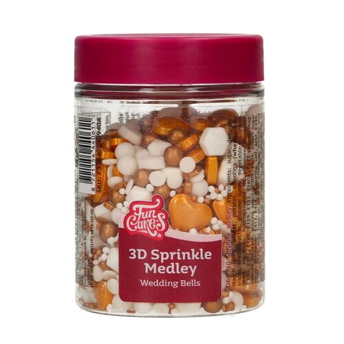 FUNCAKES 3D SPRINKLES - WEDDING BELLS (70 G)
